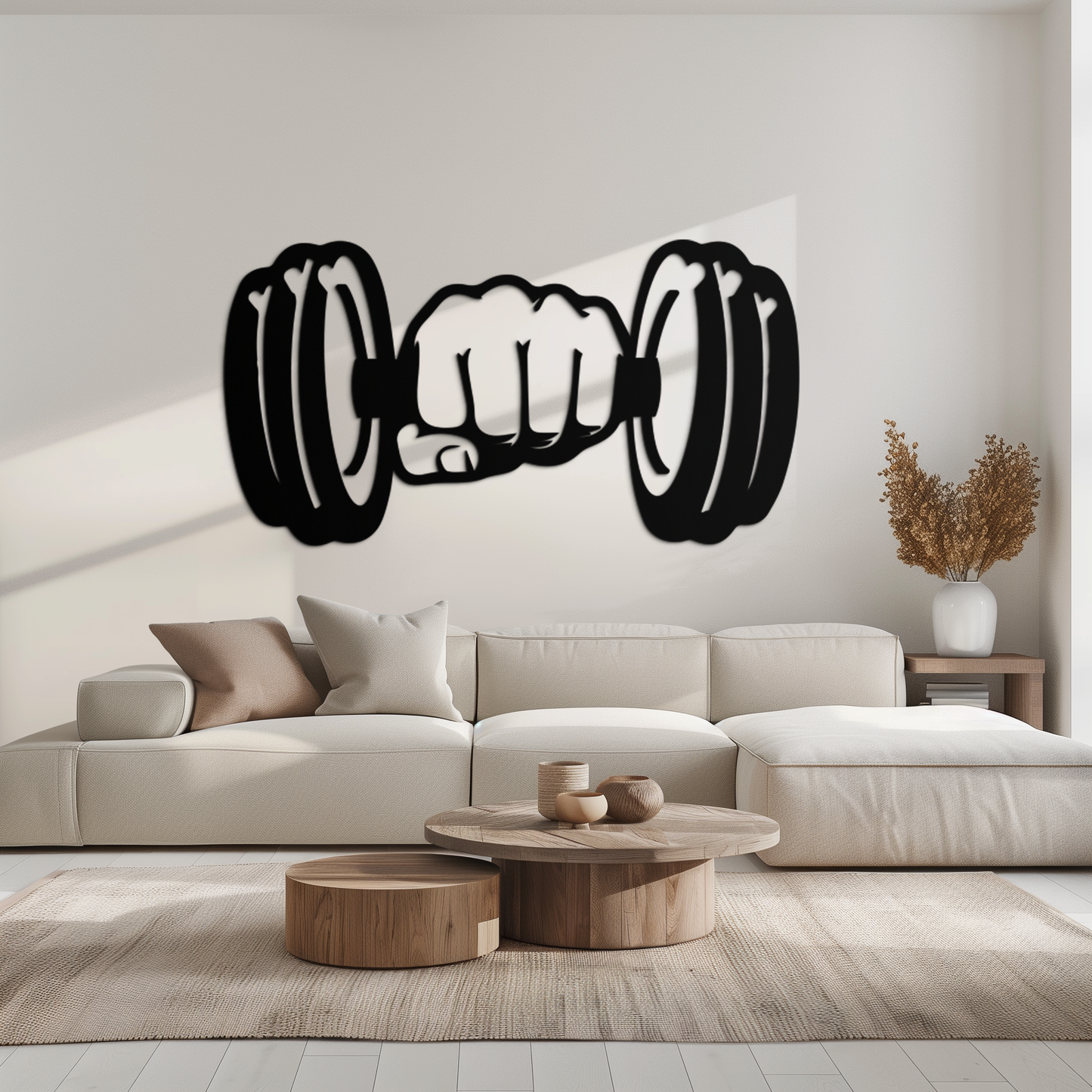 Gym Dumbbell Power Metal Wall Art - Bold and Motivational Gym Decor - KAF143 - Tampa Home & Garden Store