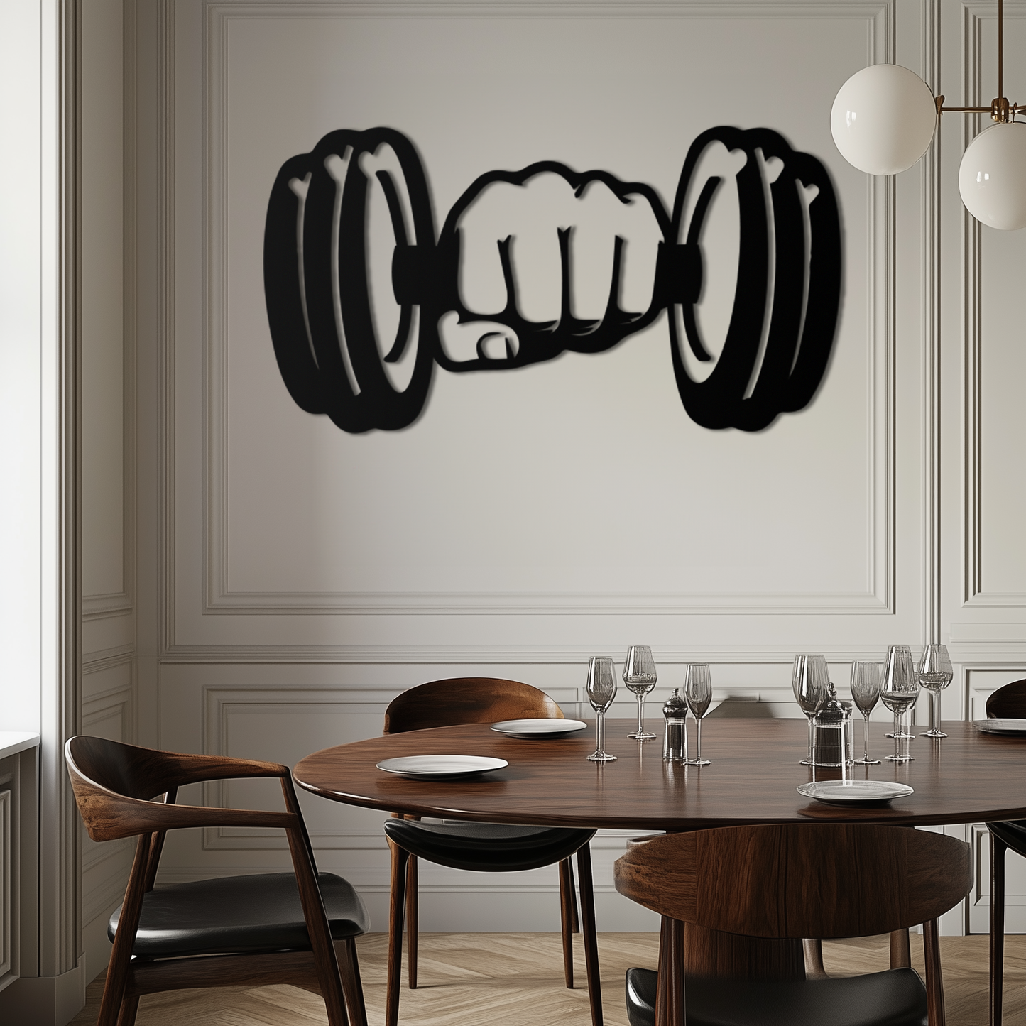 Gym Dumbbell Power Metal Wall Art - Bold and Motivational Gym Decor - KAF143 - Tampa Home & Garden Store