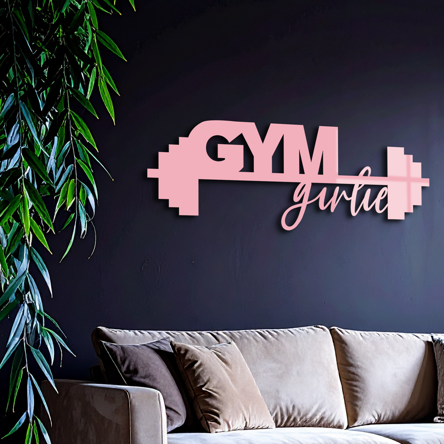Gym Girlie Metal Wall Art – Fitness Motivational Home & Gym Decor - KAFGP121 - Tampa Home & Garden Store