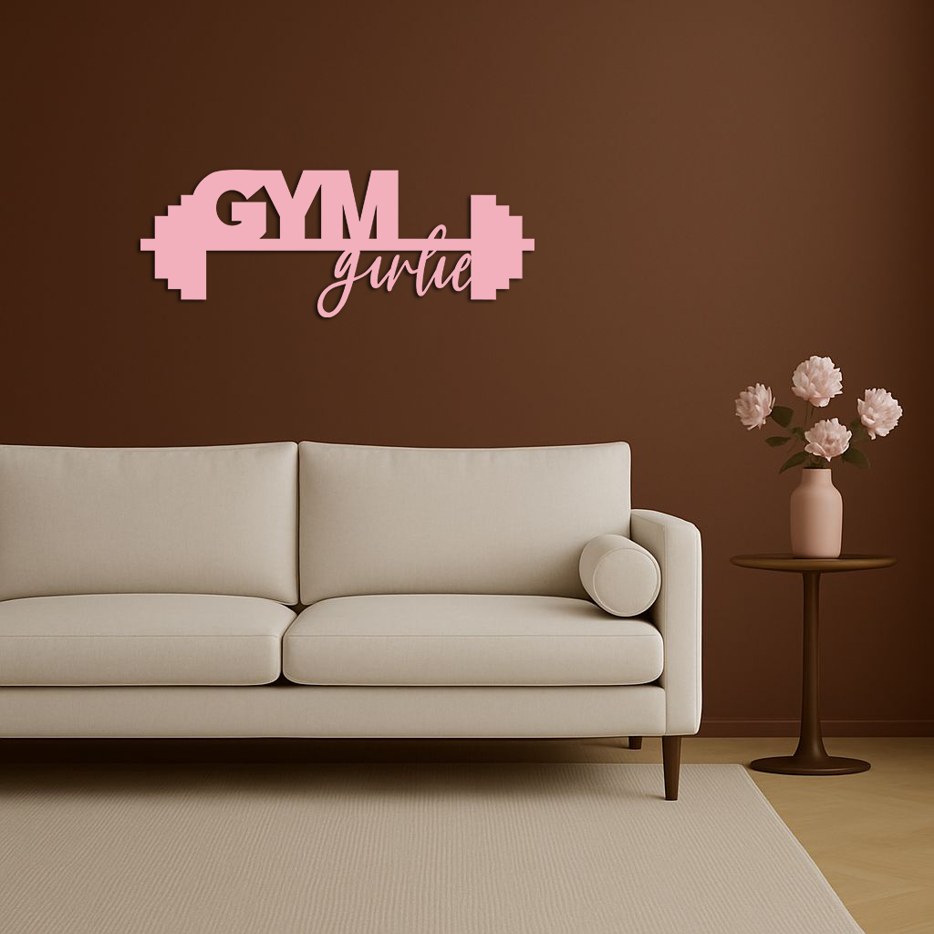 Gym Girlie Metal Wall Art – Fitness Motivational Home & Gym Decor - KAFGP121 - Tampa Home & Garden Store
