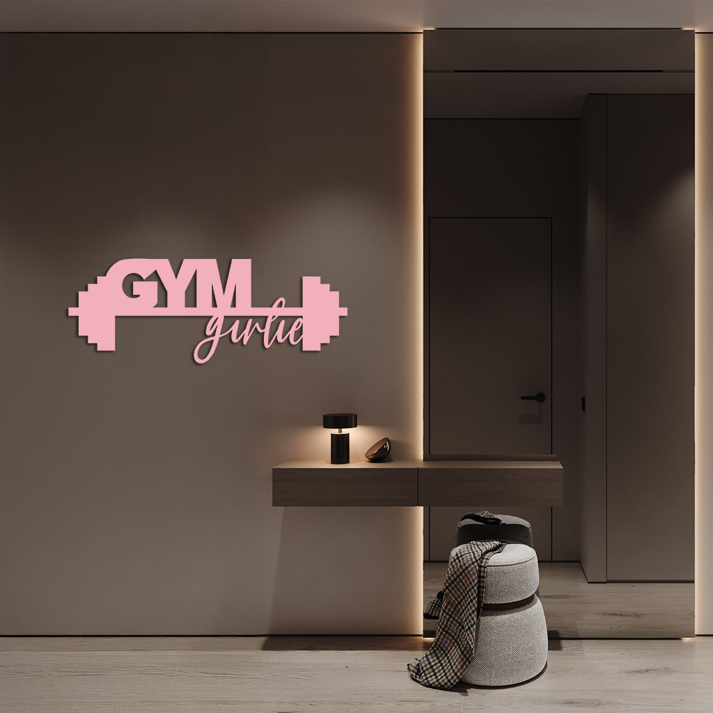 Gym Girlie Metal Wall Art – Fitness Motivational Home & Gym Decor - KAFGP121 - Tampa Home & Garden Store