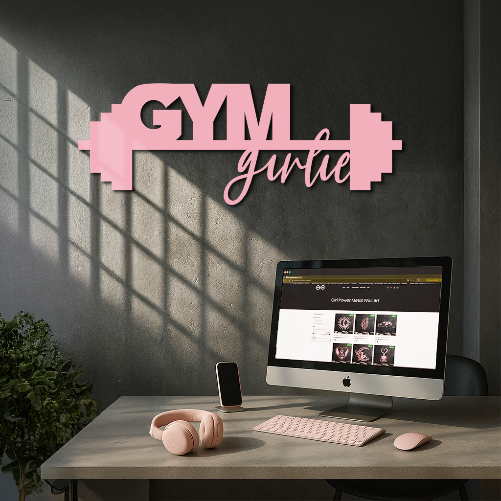 Gym Girlie Metal Wall Art – Fitness Motivational Home & Gym Decor - KAFGP121 - Tampa Home & Garden Store
