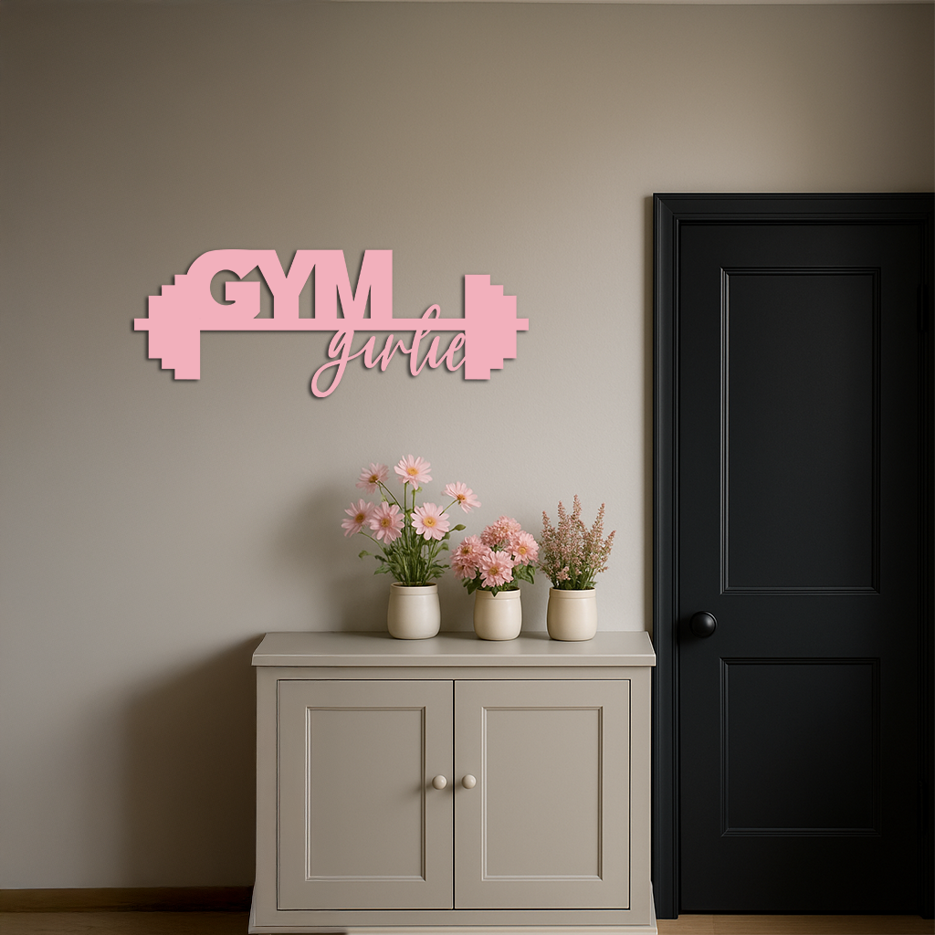 Gym Girlie Metal Wall Art – Fitness Motivational Home & Gym Decor - KAFGP121 - Tampa Home & Garden Store