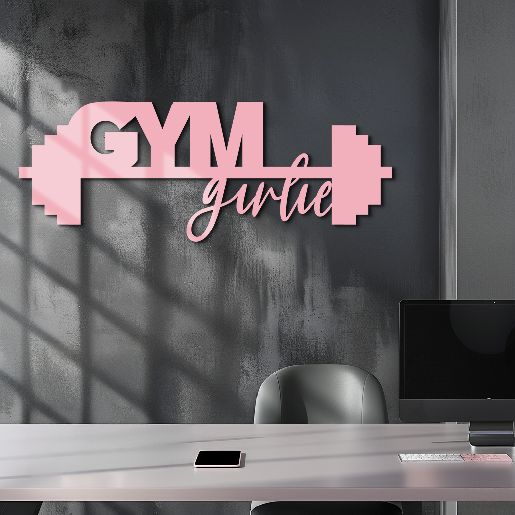 Gym Girlie Metal Wall Art – Fitness Motivational Home & Gym Decor - KAFGP121 - Tampa Home & Garden Store