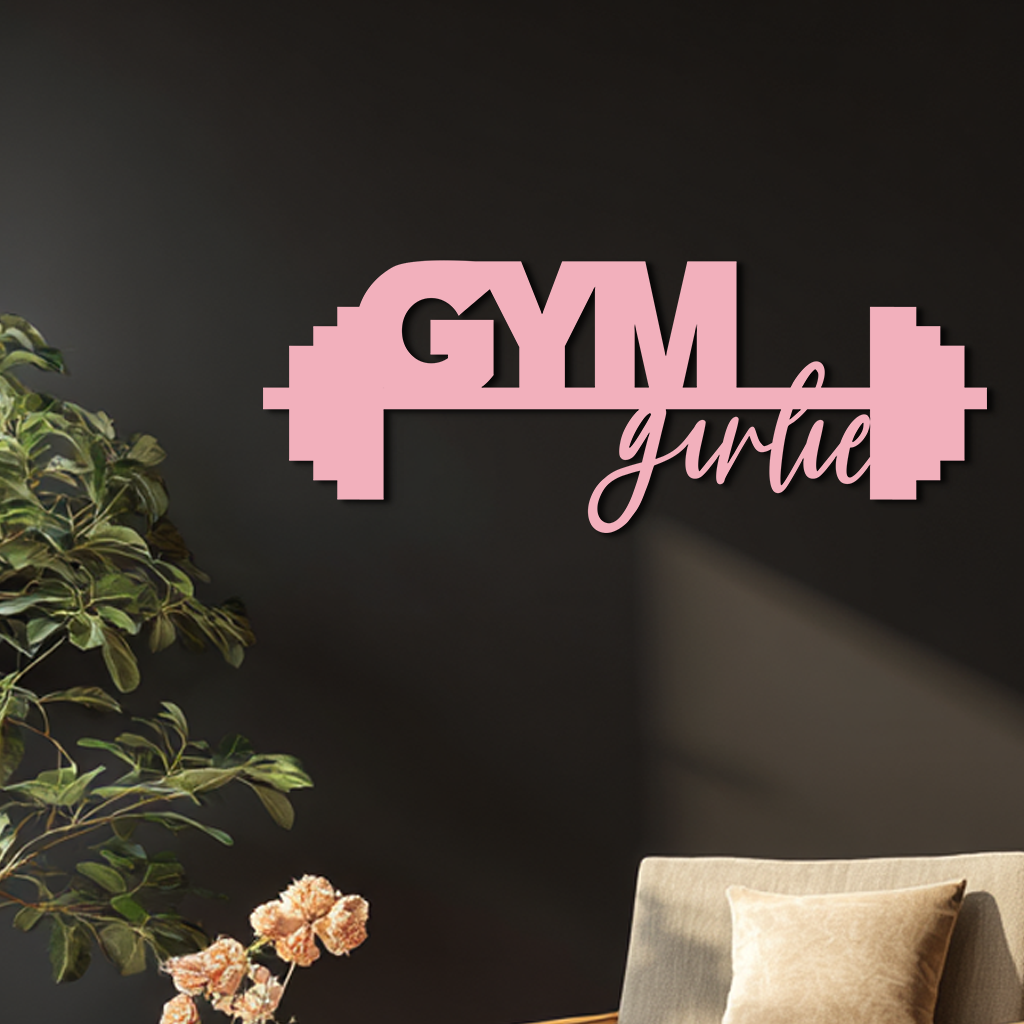 Gym Girlie Metal Wall Art – Fitness Motivational Home & Gym Decor - KAFGP121 - Tampa Home & Garden Store