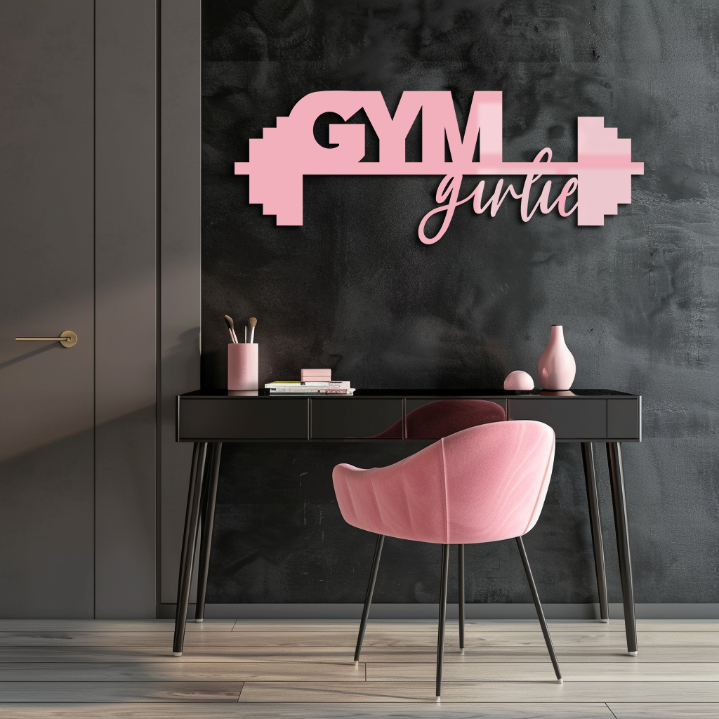 Gym Girlie Metal Wall Art – Fitness Motivational Home & Gym Decor - KAFGP121 - Tampa Home & Garden Store