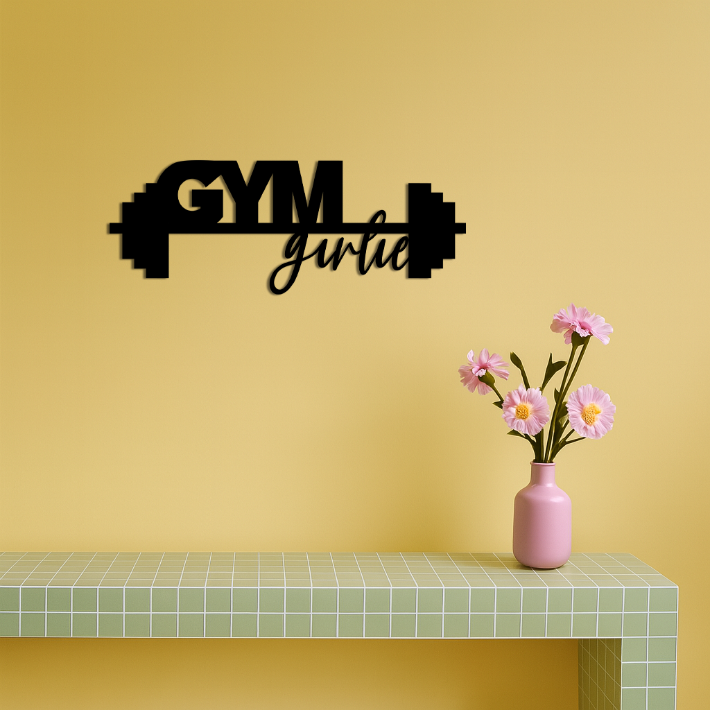 Gym Girlie Metal Wall Art – Fitness Motivational Home & Gym Decor - KAFGP121 - Tampa Home & Garden Store