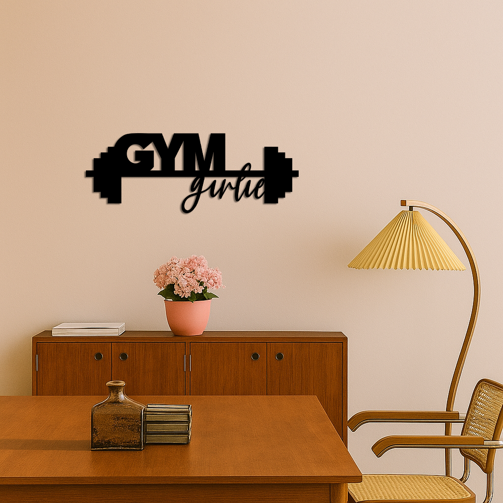 Gym Girlie Metal Wall Art – Fitness Motivational Home & Gym Decor - KAFGP121 - Tampa Home & Garden Store