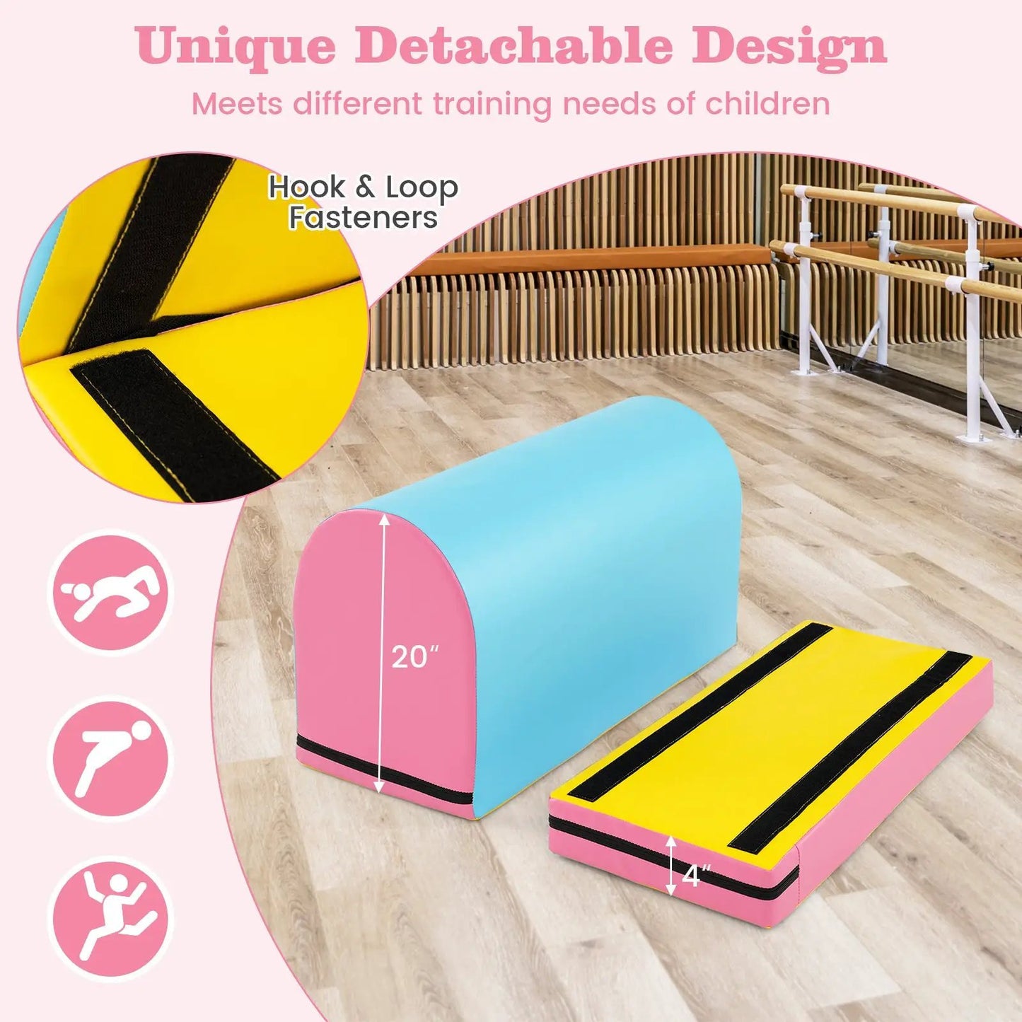 Gymnastics Vaulting Box with Detachable Mat