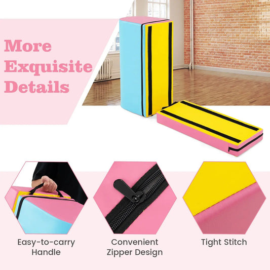 Gymnastics vaulting box with detachable mat and carrying handle colorful by DirectDeals on Tampa Home & Garden Store
