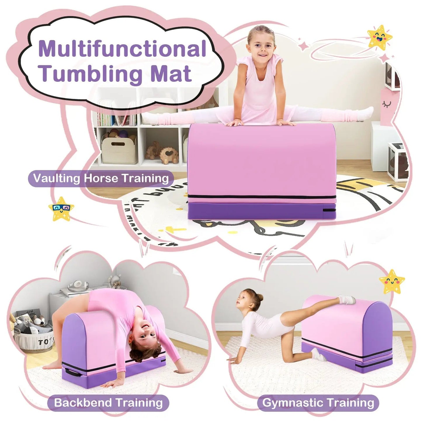 Gymnastics Vaulting Box with Detachable Mat