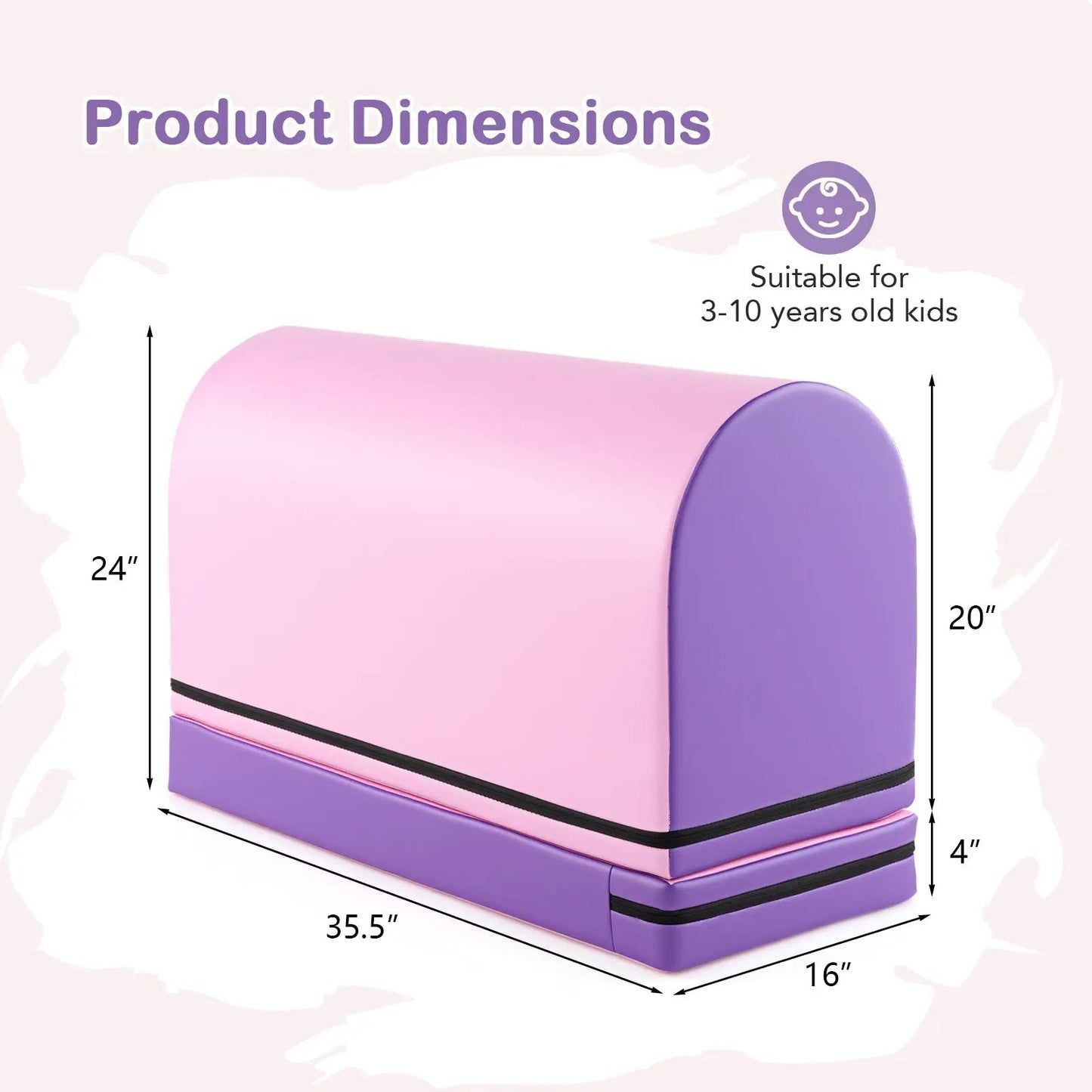 Gymnastics Vaulting Box with Detachable Mat
