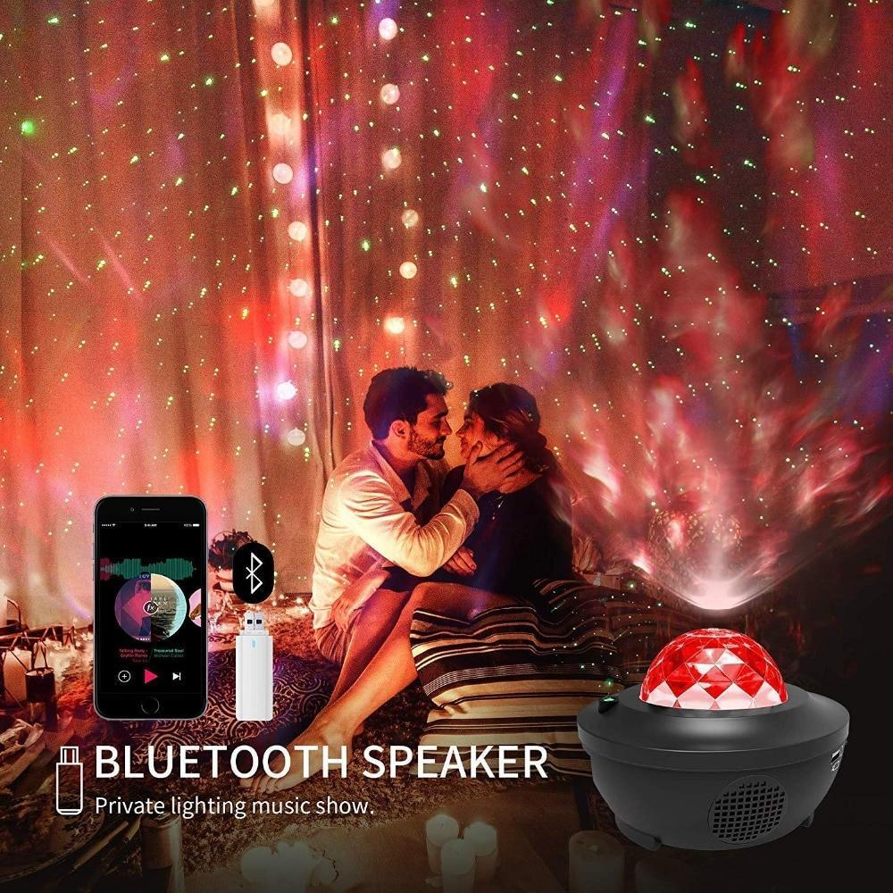 STEVVEX LED Cloud Bluetooth Music Speaker night light projector with red diamond dome on Tampa Home & Garden Store