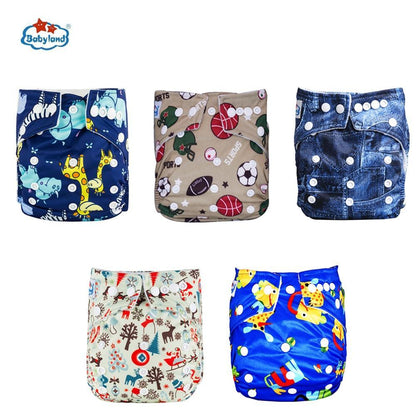 Stevvex modern luxury printed baby nappy 5pcs pocket cloth diapers with assorted prints on Tampa Home & Garden Store
