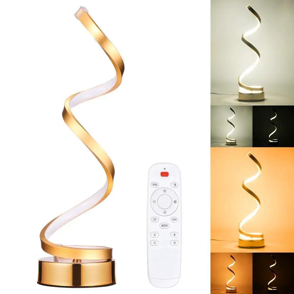Led Spiral Table Lamp, Modern Curved Desk Light