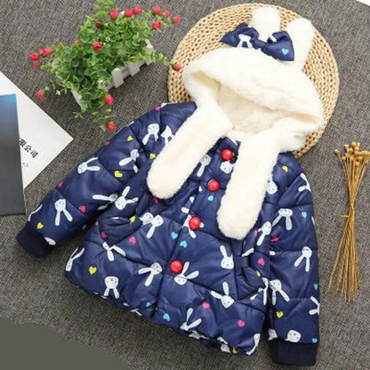 Lux Hooded Cotton Jacket for Baby Girls in Winter