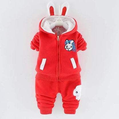 Bear Ear Hooded Baby Sweater Set for Autumn Wear