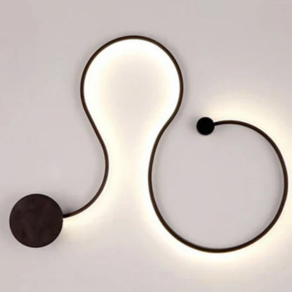DecorBites LED aluminum wall lamp with curved abstract design and warm glow on Tampa Home & Garden Store