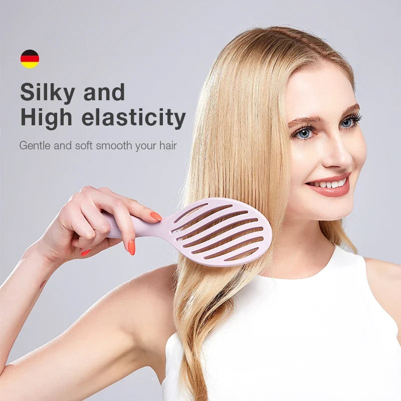 MR.GREEN hollow-out hair brush pastel lilac detangler with scalp massage Silcy Skin on Tampa Home & Garden Store