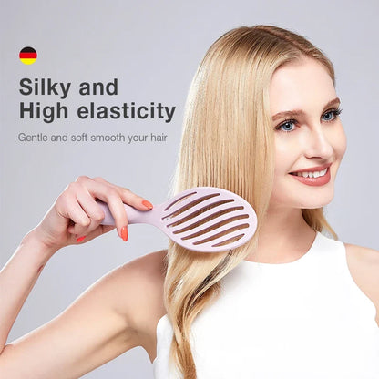 MR.GREEN hollow-out hair brush pastel lilac detangler with scalp massage Silcy Skin on Tampa Home & Garden Store