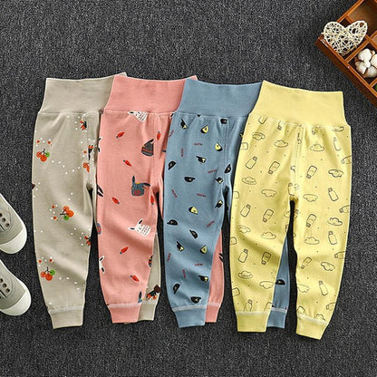 Baby pants long trousers set Stevvex, cotton leggings beige pink blue yellow 4 pcs on Tampa Home & Garden Store