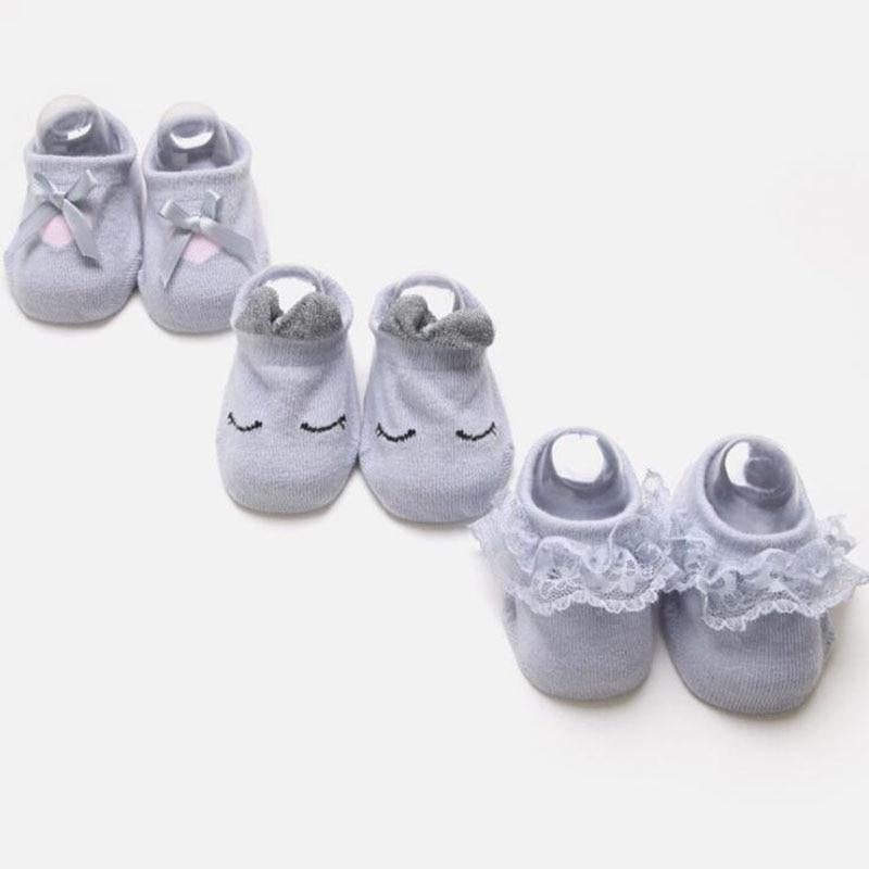 Baby girl anti-slip cotton socks set with bows lace and sleepy eyes by Stevvex 6-pair lavender on Tampa Home & Garden Store