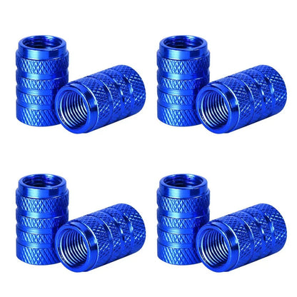 4Pcs blue knurled aluminum valve stem caps set by BikerZoneZ for tires on Tampa Home & Garden Store