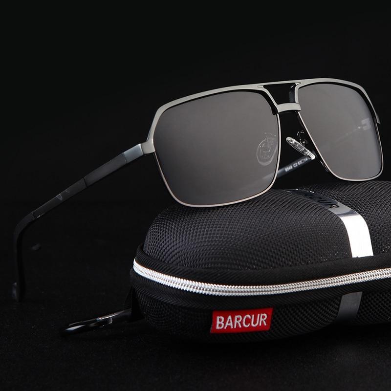 Stevvex aluminum polarized sunglasses with gray mirrored square lenses UV400 protection on Tampa Home & Garden Store