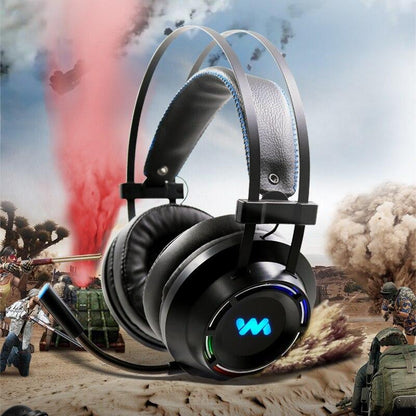 Stevvex ST10S4227HJG gaming headset with mic, LED lighting, deep bass stereo for PC PS4 black on Tampa Home & Garden Store