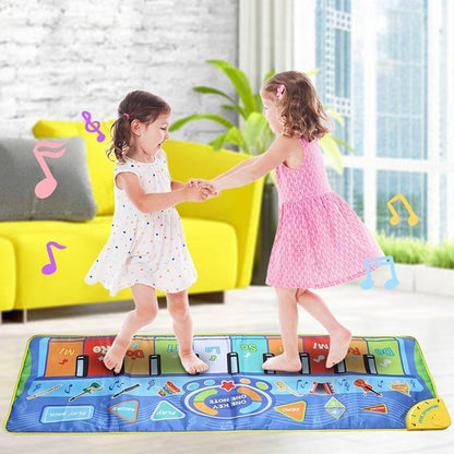 Stevvex big size music piano play mat with colorful keyboard and instrument graphics for kids on Tampa Home & Garden Store