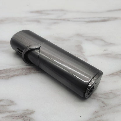 Stevvex gunmetal gray cigarette lighter, compact torch-style design on Tampa Home & Garden Store