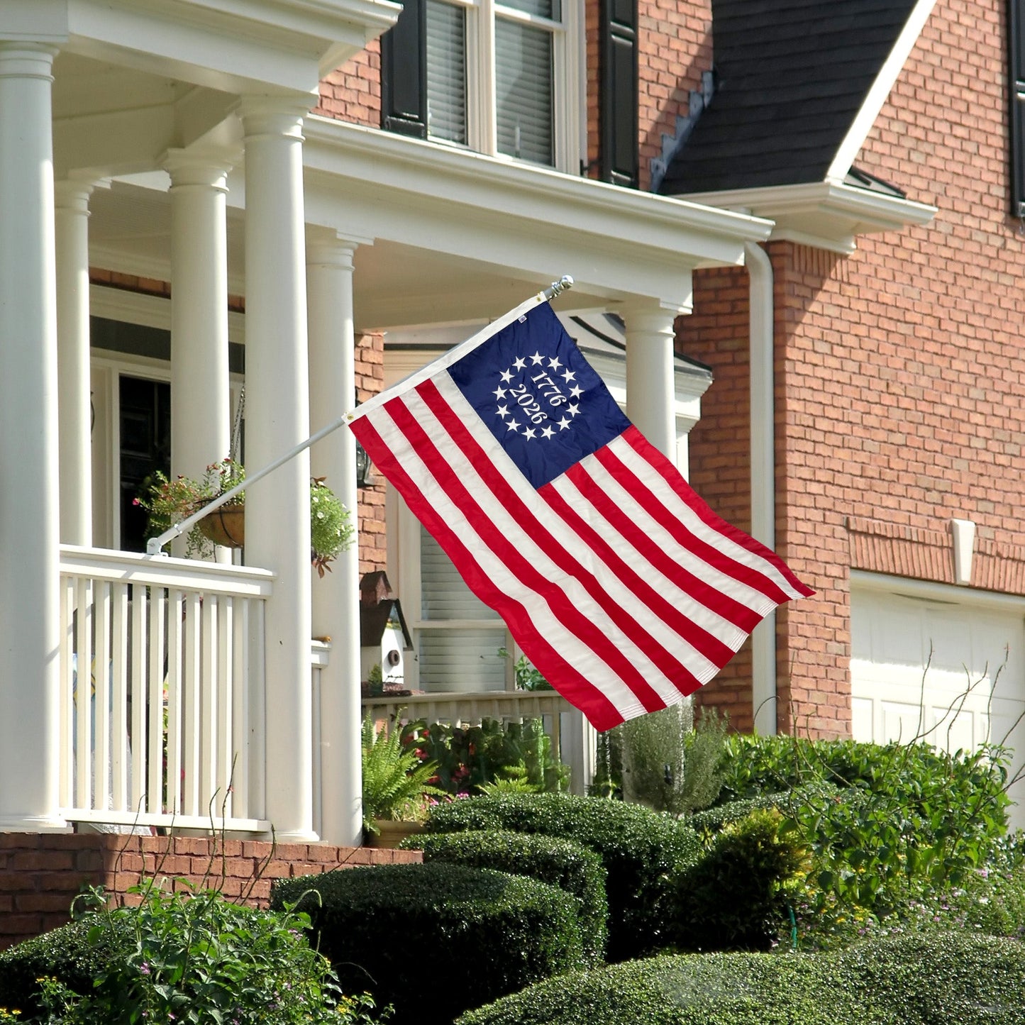 Bandera de nailon de Betsy Ross del 250 Aniversario 3'x5' - 13 estrellas 1776 a 2026 | Hecha en EE. UU.