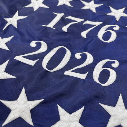 Bandera de nailon de Betsy Ross del 250 Aniversario 3'x5' - 13 estrellas 1776 a 2026 | Hecha en EE. UU.