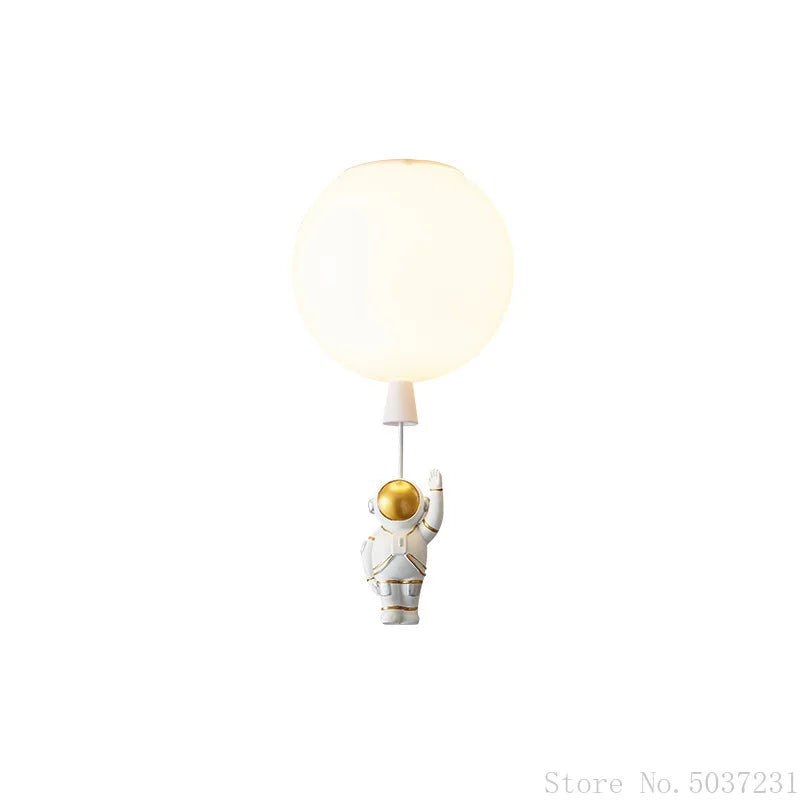 DecorBites Kids Space Balloon LED ceiling lamp with white astronaut holding a glowing balloon on Tampa Home & Garden Store