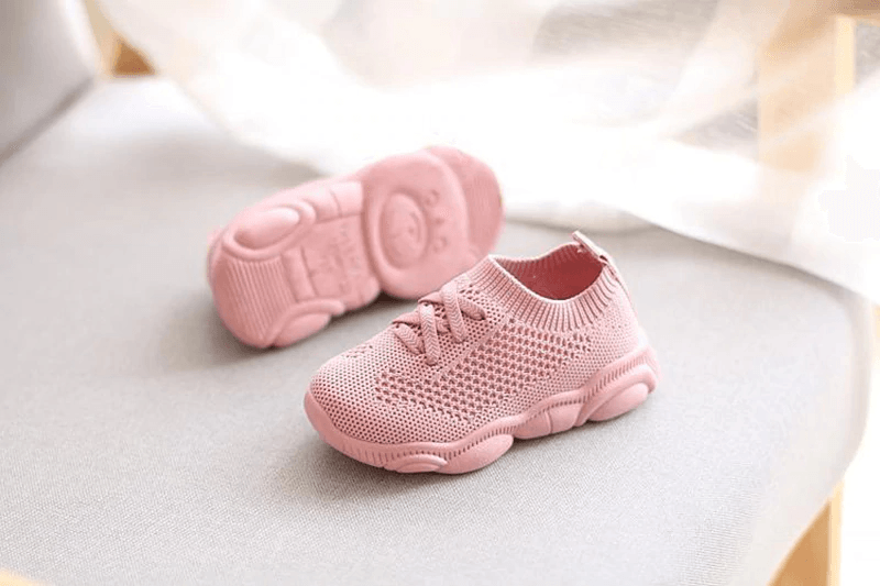 Stevvex pink toddler sneakers with knit upper and anti-slip sole on Tampa Home & Garden Store