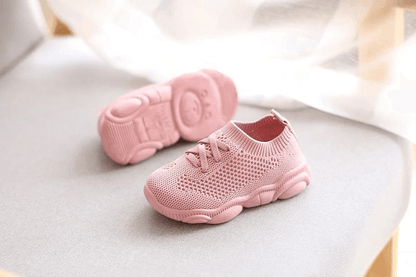 Stevvex pink toddler sneakers with knit upper and anti-slip sole on Tampa Home & Garden Store
