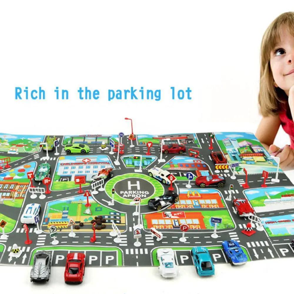 Traffic Road Play Mat for Cars and Kids Rug