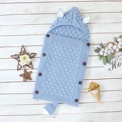 Stevvex Knitted Newborn Baby Blanket and Swaddle