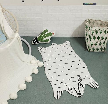 Creative Elephant Design Baby Play Mat, white cotton elephant-shaped mat for newborns on Tampa Home & Garden Store