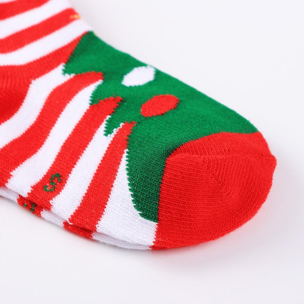 Stevvex baby Christmas socks, 5-pair cotton red gift socks with white stripes and green accents on Tampa Home & Garden Store