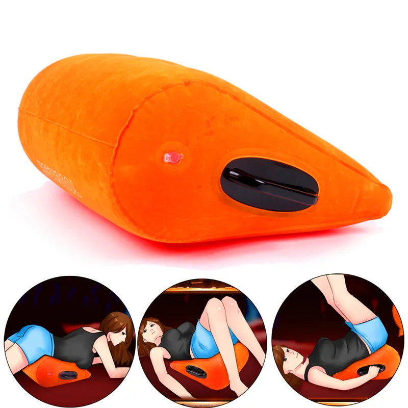 Inflatable wedge pillow orange support cushion by UpTrend Deals with black valve on Tampa Home & Garden Store