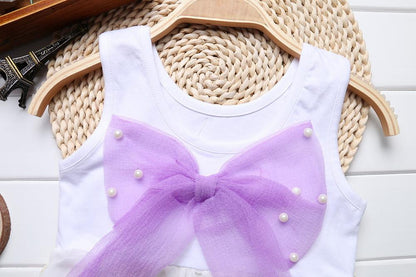 Purple Stripe and Sleeveless Baby Girl Dress