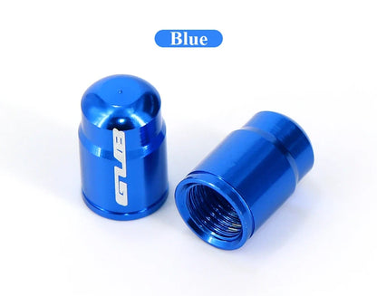 Aluminum valve stem caps blue anodized 2-pack for bike motorcycle car on Tampa Home & Garden Store