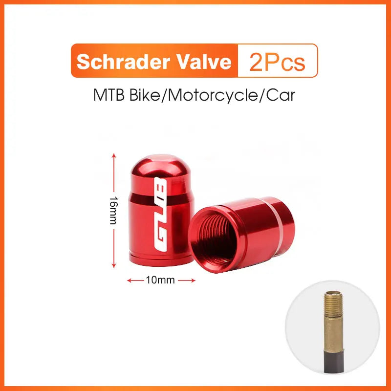 Aluminum Schrader valve caps red 2pcs by BikerZoneZ for bike motorcycle car on Tampa Home & Garden Store