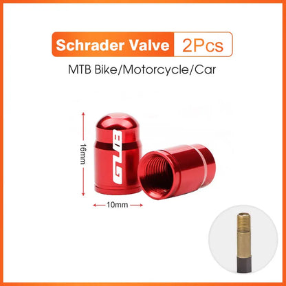 Aluminum Schrader valve caps red 2pcs by BikerZoneZ for bike motorcycle car on Tampa Home & Garden Store