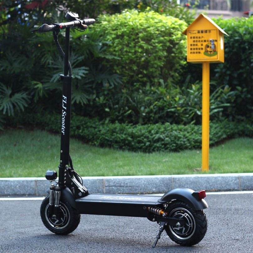 FLJ 2400W dual-motor folding e-scooter 52V black with rear suspension, DONJOHNSTYLE4URHOME on Tampa Home & Garden Store