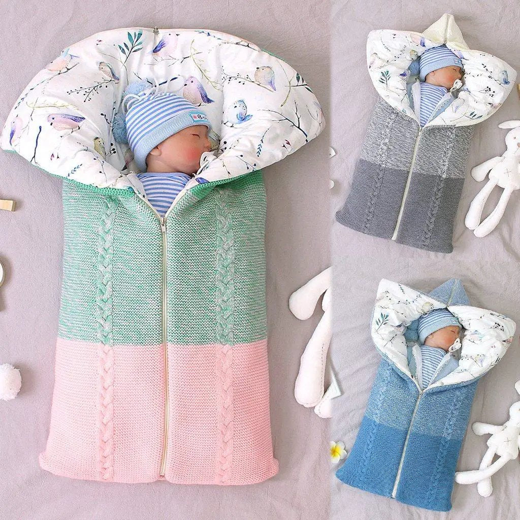 Newborn Knit Sleep Bag for Stroller Swaddle