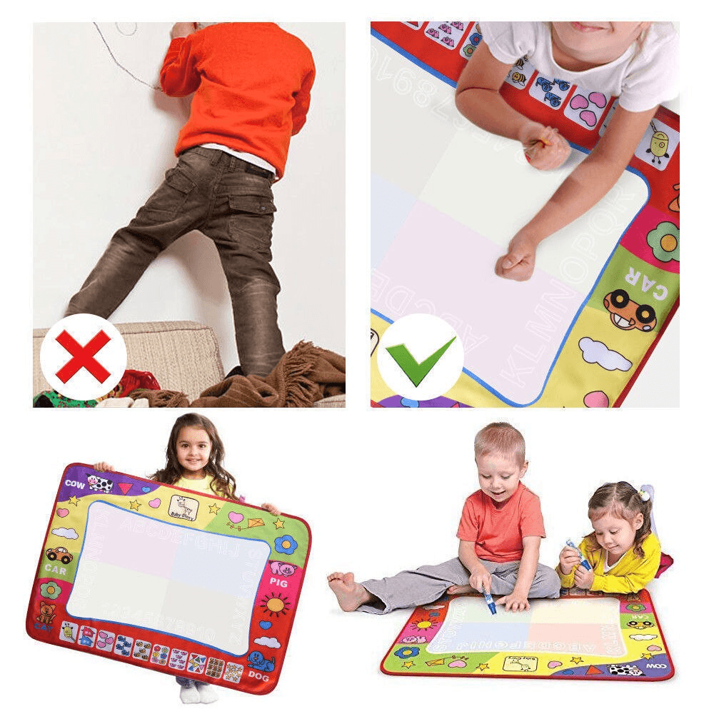 Stevvex water drawing mat 45.5x29cm with magic water pen; colorful border for 4 kids art on Tampa Home & Garden Store