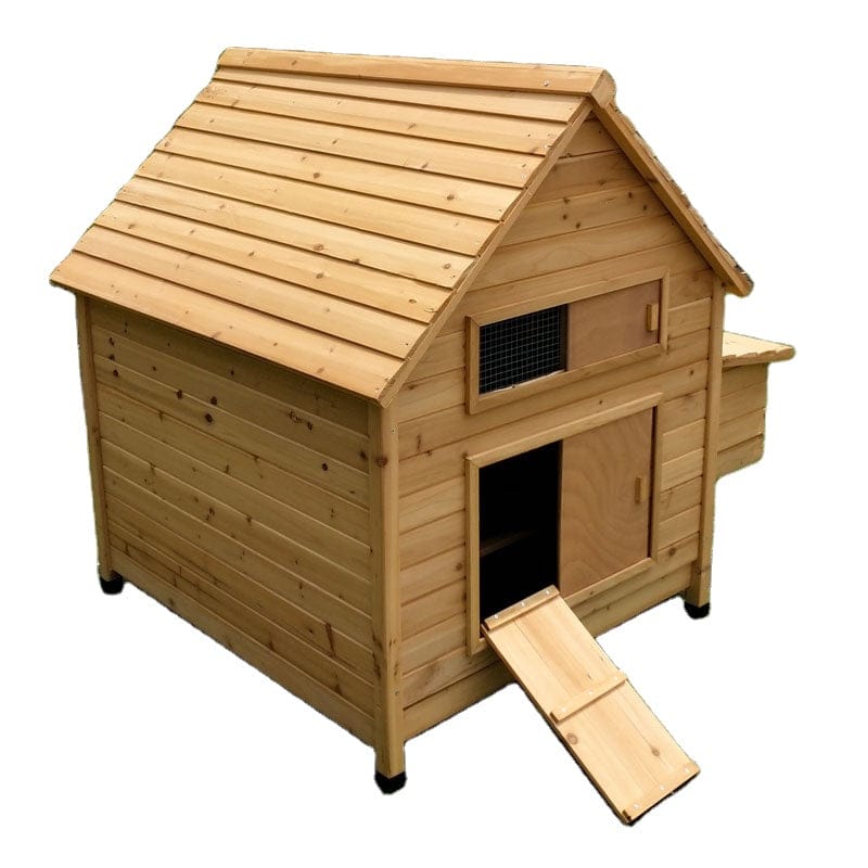Wooden chicken coop with egg case by DONJOHNSTYLE4URHOME, ramp, natural pine on Tampa Home & Garden Store