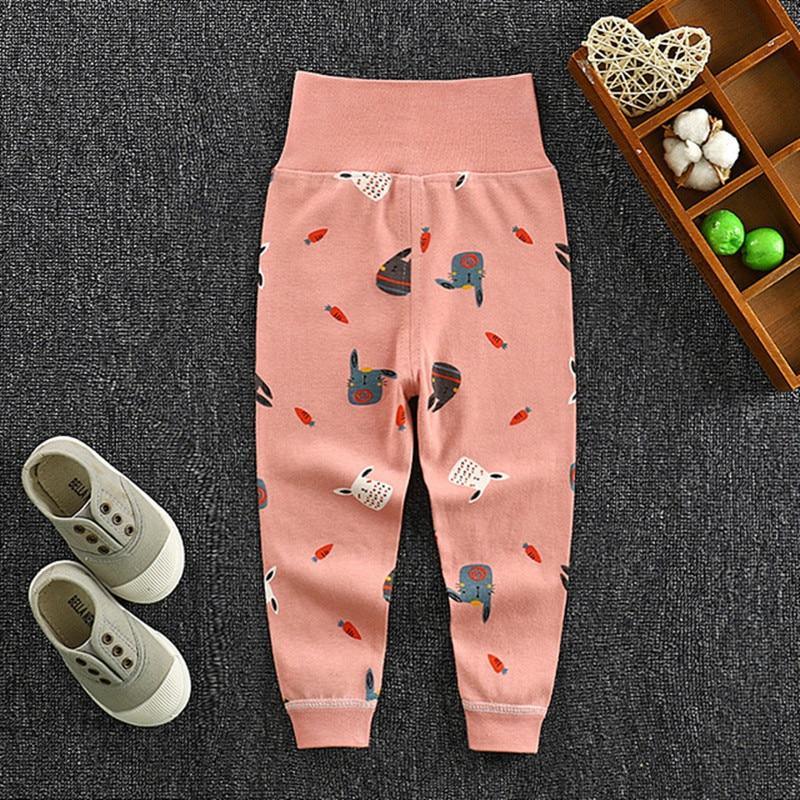 Baby pants long trousers Stevvex pink cotton leggings with animal print for newborns 1 pair on Tampa Home & Garden Store